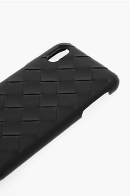 Gewebte Lederhülle für das iPhone XS MAX in Schwarz