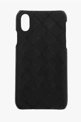 Intreccio Soft-Leder-iPhone Xs-Hülle in Schwarz
