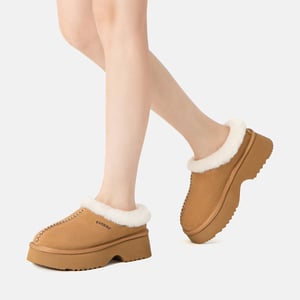 EVER AU Australien Frauen Savanna Knöchel Chunky Plattform Schafsfell Stiefel