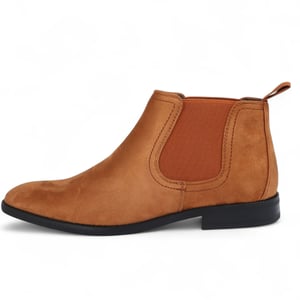 Herren Chelsea Boots aus Wildleder in Hellbraun, mit echtem Leder gefüttert, Slip-On
