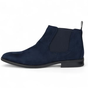 Herren Chelsea Boots aus Wildleder in Marineblau, mit echtem Leder gefüttert, Slip-On