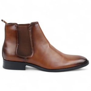 Braune Chelsea-Stiefeletten zum Hineinschlüpfen für Herren im Büro