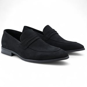 Herren Mokassin Loafer aus schwarzem Wildleder, elegante Slipper