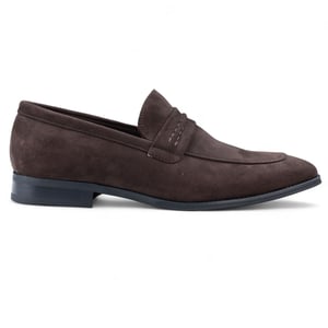 Herren Mokassin Loafer aus braunem Wildleder, elegante Slipper