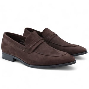 Herren Mokassin Loafer aus braunem Wildleder, elegante Slipper