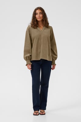 Langarm-Bluse CUrhaena Relaxed fit brown
