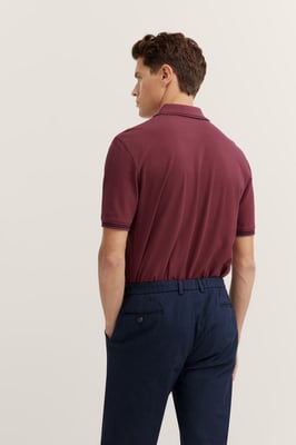Bugatti Herren Polo mit Kontraststreifen und Bruststickerei