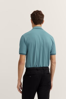 Bugatti Herren Polo mit Kontraststreifen und Bruststickerei