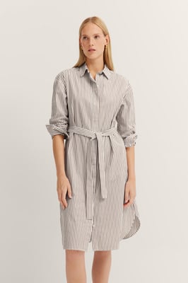 Bugatti Damen Hemdblusenkleid mit Bindegürtel