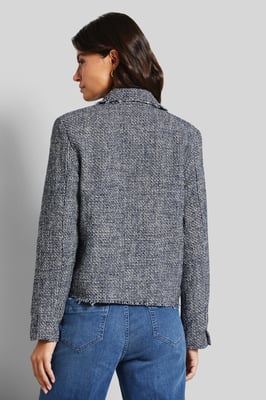Bugatti Damen Bouclé-Jacke mit ausgefransten Kanten