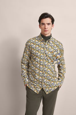 Bugatti Herren Freizeithemd mit Button-Down-Kragen