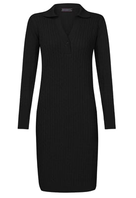 Kleid Langärmeliges Kabelstrickkleid