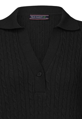 Kleid Langärmeliges Kabelstrickkleid