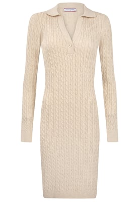 Kleid Langärmeliges Kabelstrickkleid