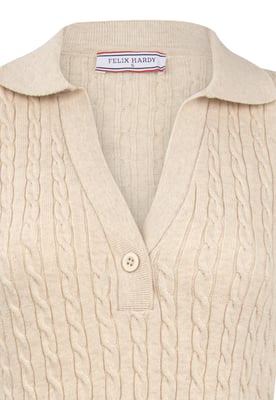 Kleid Langärmeliges Kabelstrickkleid