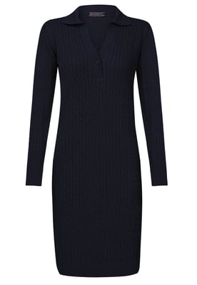 Kleid Langärmeliges Kabelstrickkleid