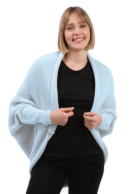Strickjacke Langärmelige Strickjacke Aus Wollmischung Mit Fledermausärmeln