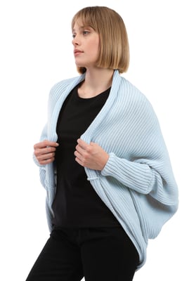 Strickjacke Langärmelige Strickjacke Aus Wollmischung Mit Fledermausärmeln