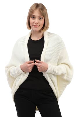 Strickjacke Langärmelige Strickjacke Aus Wollmischung Mit Fledermausärmeln