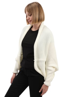 Strickjacke Langärmelige Strickjacke Aus Wollmischung Mit Fledermausärmeln