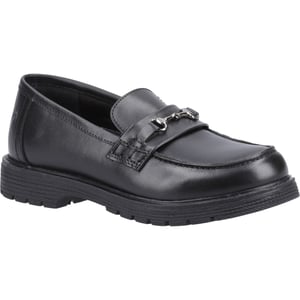 Hush Puppies Lydia Senior Mädchenschwarze Slipper Aus Leder