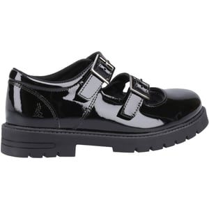 Hush Puppies Ella Patent Senior Mädchenschuhe Aus Schwarzem Leder