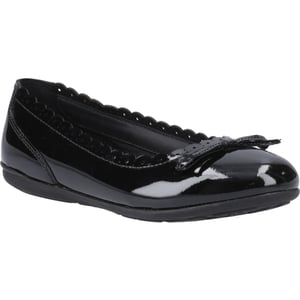 Hush Puppies Lillie Ballerina Patent Mädchenschwarze Ballettschuhe Aus Leder