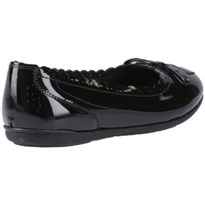Hush Puppies Lillie Ballerina Patent Mädchenschwarze Ballettschuhe Aus Leder