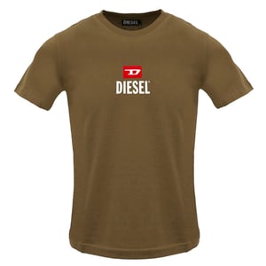 Diesel - Just Small - T-shirt Mit Neuem D-logo In Braun Mit Kaffeelikör
