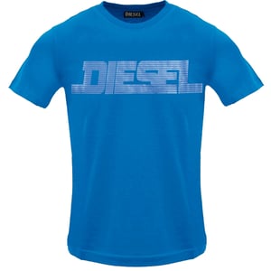Diesel - Einfarbiges T-shirt Mit Diesel-logo In Saphirblau