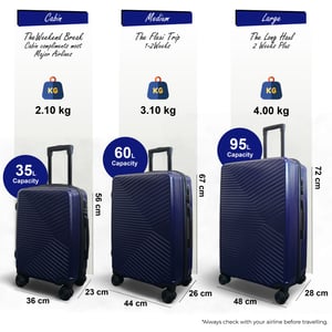 Hartschalenkoffer Marineblau Robuster 8-Rad-Gepäck Handgepäck Koffer