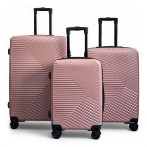 Hartschalenkoffer in Roségold, robust, 8 Rollen, Handgepäck, Taschenset