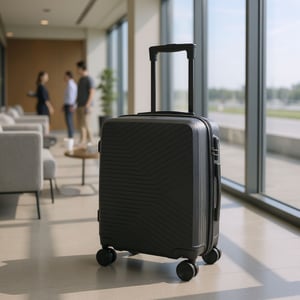 Hartschalen-Handgepäckkoffer, schwarz, 48 x 37 x 20 cm, passend für Easyjet, Ryanair
