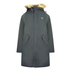 Fred Perry - Schwarze Parkajacke Mit Kapuze