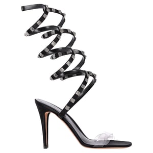 Valentino Garavani Rockstud Wickel-Sandaletten aus schwarzem Leder