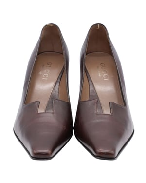 Gucci 75 mm Pumps aus braunem Leder