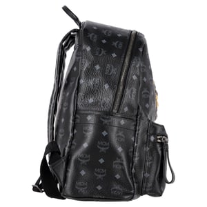 MCM Visetos Sprinkle Stud Stark Rucksack aus schwarzem Leder