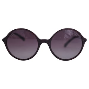 Chanel CH5391H Runde Sonnenbrille mit Perle in rotem Acetat
