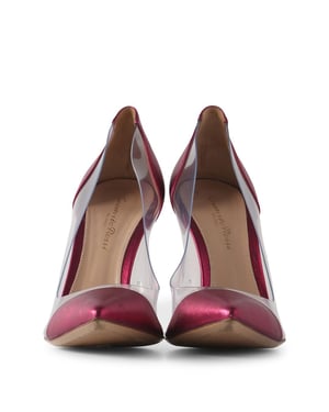 Gianvito Rossi Metallic Pink Leder- und PVC-Pumps