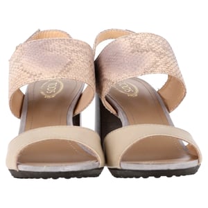Tod's Sandalen mit Schlangenlederprägung in cremefarbenem Leder