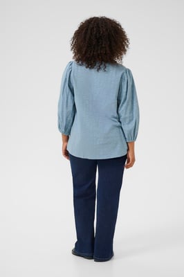 Langarm-Bluse KCloulou Langarm-Bluse Regular fit light blue