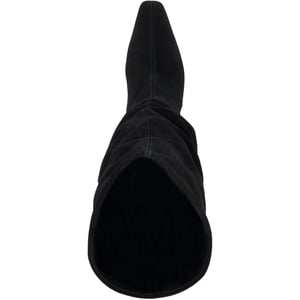 Dune Saunders Leder Damen Schwarze Stiefeletten mit Absatz bis zum Knie