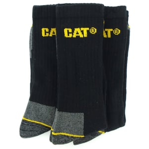 Caterpillar Crew Herren Arbeitssocken / Socken, 3 Paar (Schwarz)
