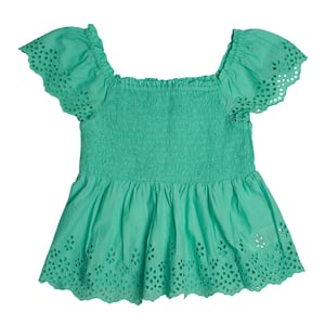 Kurze Bluse mit gestickten Ösen 557992 für Mädchen