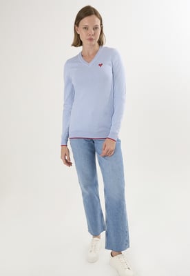 Pullover V-Ausschnitt-Strickpullover
