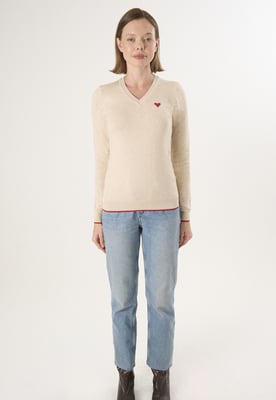 Pullover V-Ausschnitt-Strickpullover