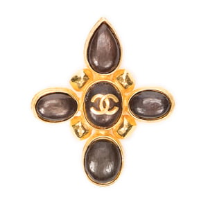 CC Stone Cross Brooch Brosche
