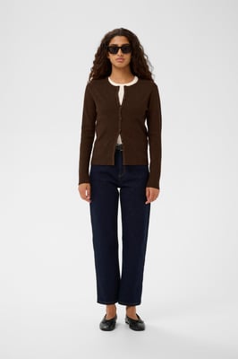 Strickpullover YenahIW Strickpullover Gerade Passform brown