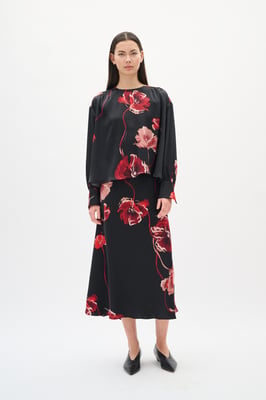 Langarm DAWNIW Langarm Lockere Passform black red