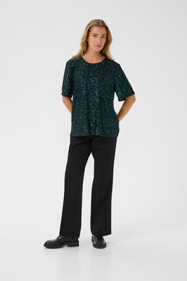 Kurzarm-Bluse KAlila Kurzarm-Bluse Regular fit dark green
